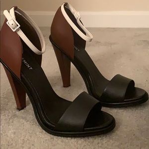 Black/Brown color block heel